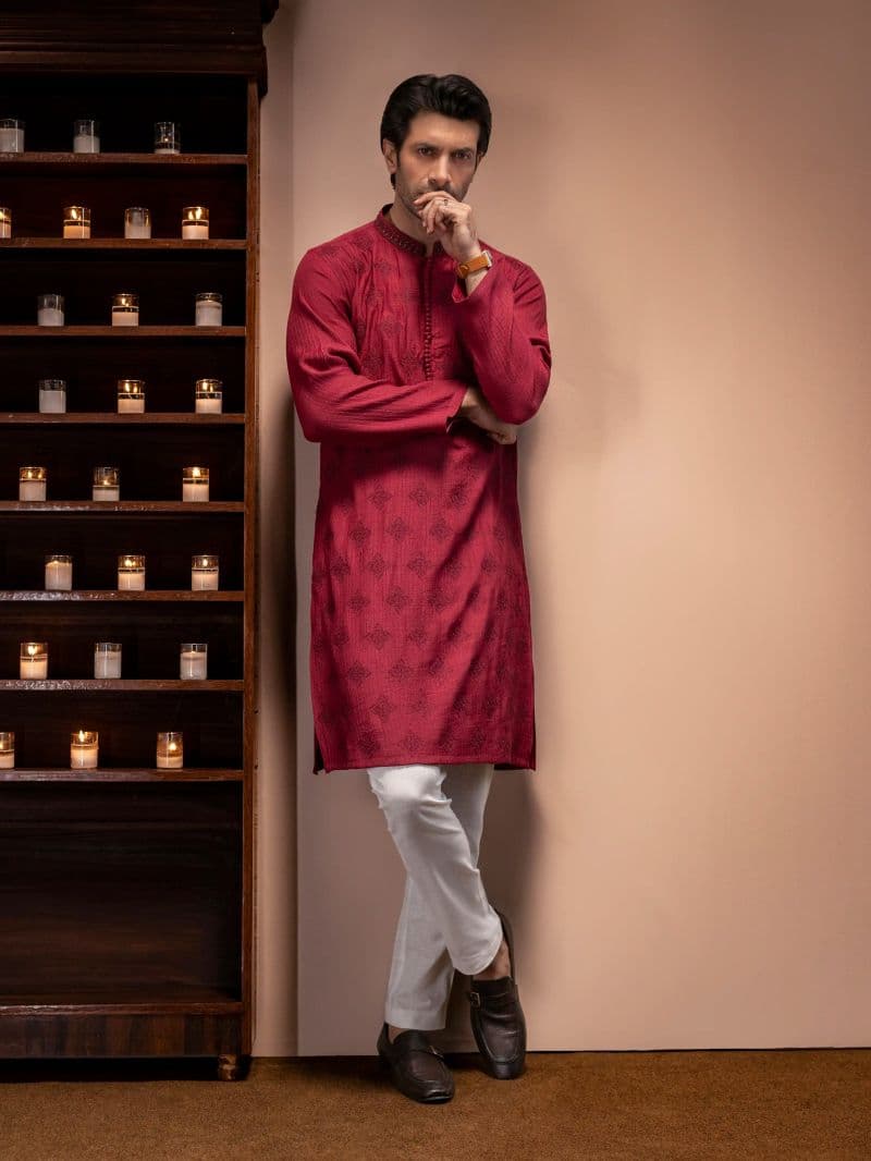 Embroidered Viscose Kurta thumbnail