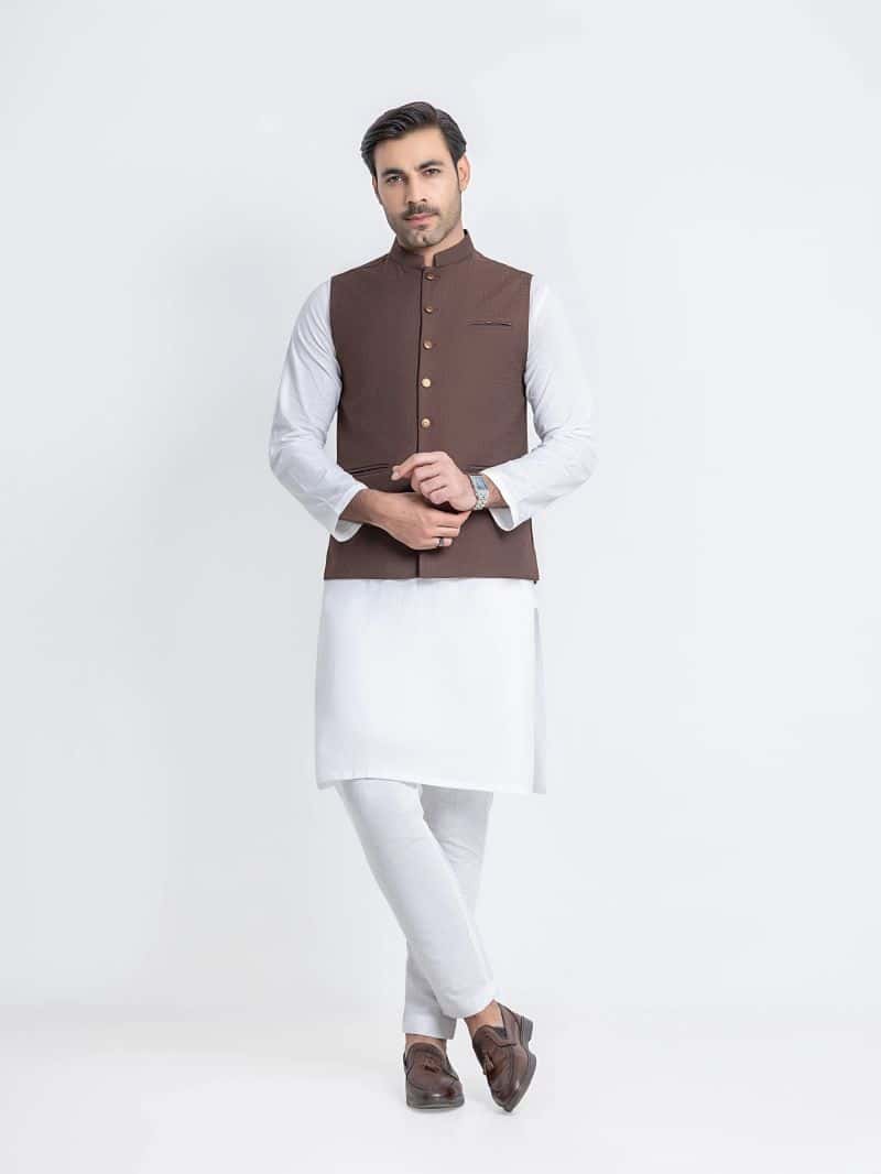 Plain Viscose Waistcoat - alternate view