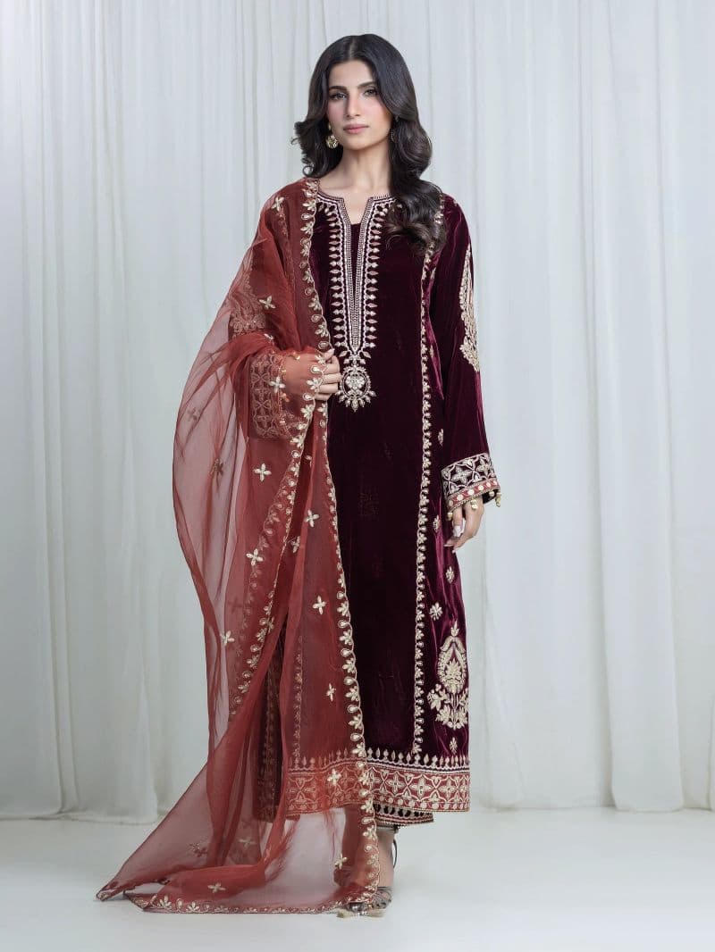 Embroidered Velvet Suit thumbnail