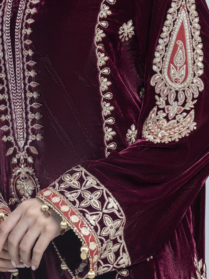 Embroidered Velvet Suit thumbnail