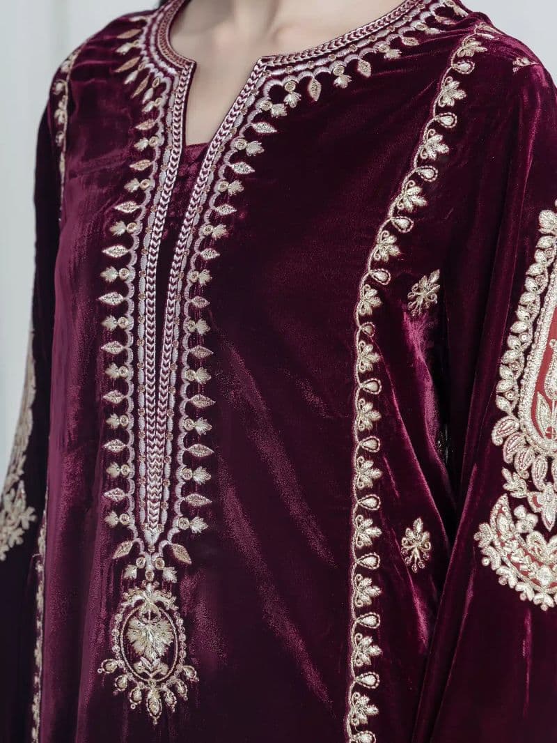 Embroidered Velvet Suit thumbnail