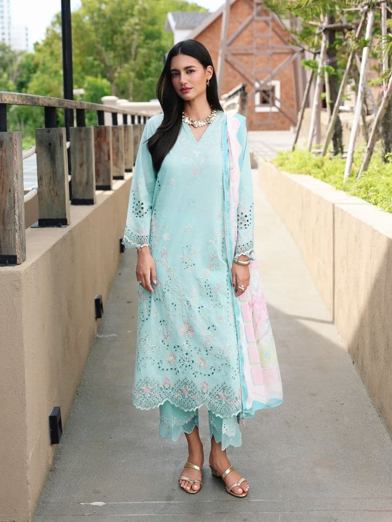Embroidered Cambric Suit - EWU6V2-33657-3P thumbnail