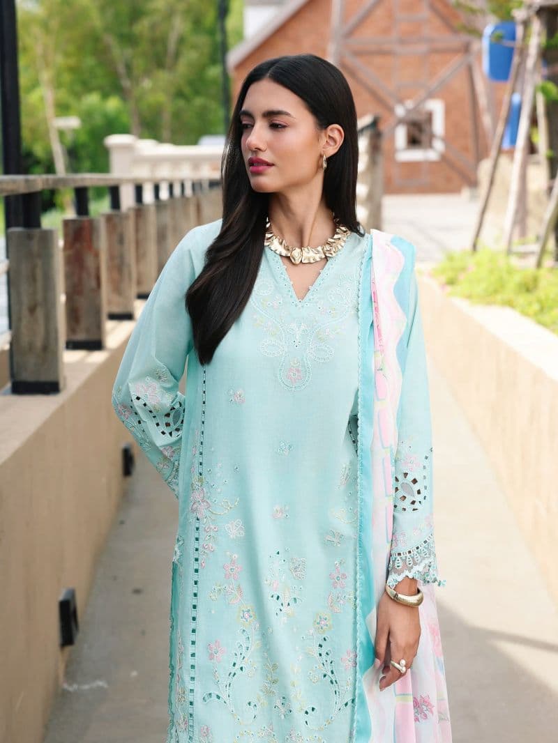 Embroidered Cambric Suit - EWU6V2-33657-3P thumbnail