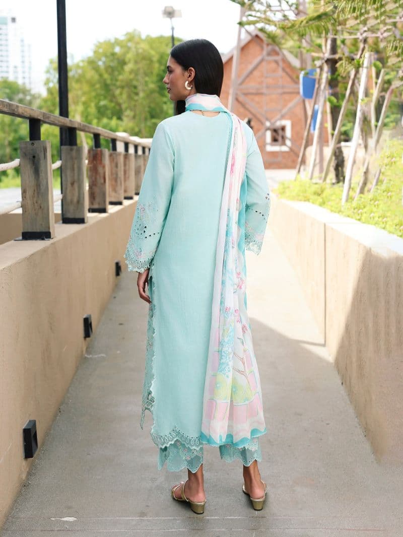 Embroidered Cambric Suit - EWU6V2-33657-3P thumbnail