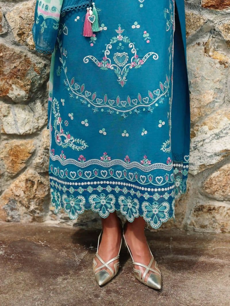 Embroidered Cambric Suit - EWU6V2-33654-3P thumbnail