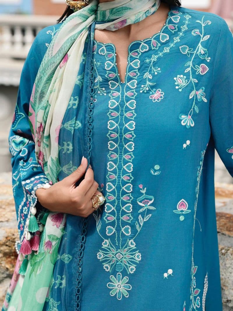 Embroidered Cambric Suit - EWU6V2-33654-3P thumbnail