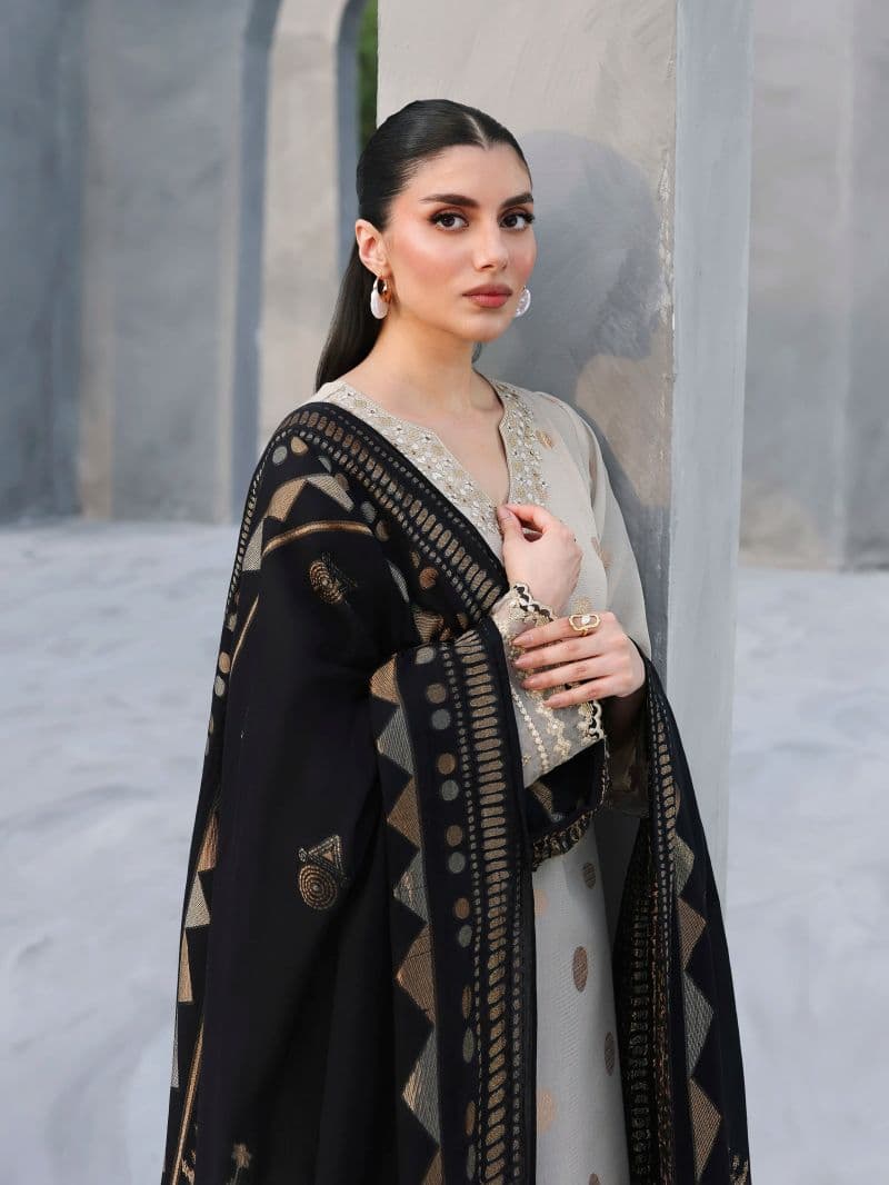 Embroidered Jacquard Suit - EWU6V3-33464-3P thumbnail