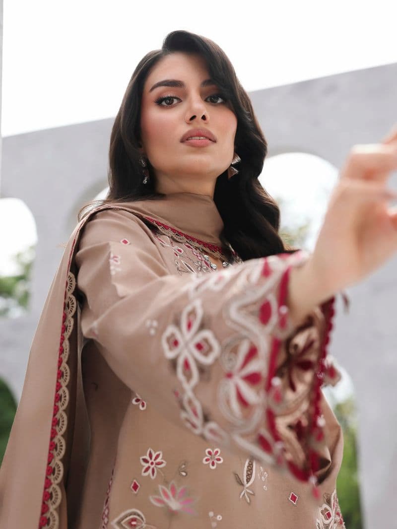 Embroidered Jacquard Suit - EWU6V3-33469-3P thumbnail