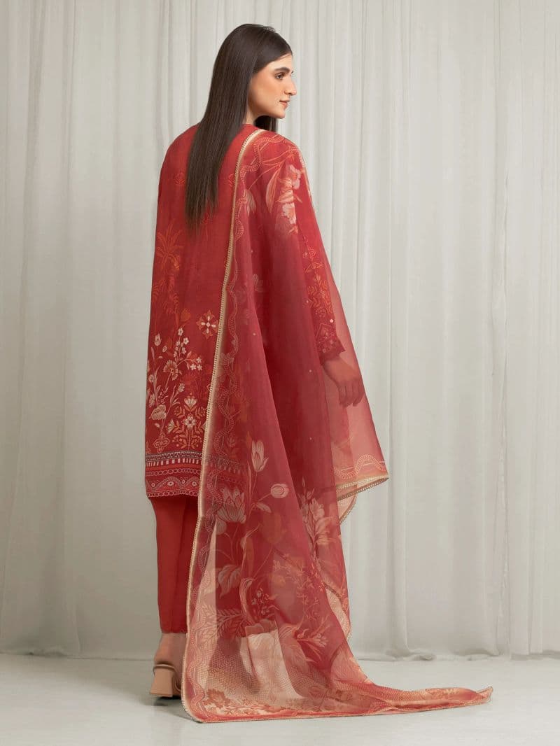 Embroidered Raw Silk Suit - EWU6V16-33537-3P thumbnail