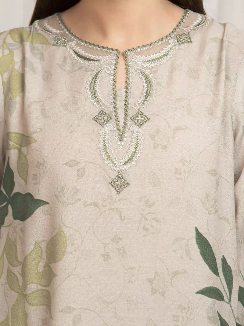 Embroidered Raw Silk Suit - EWU6V16-33534-3P thumbnail