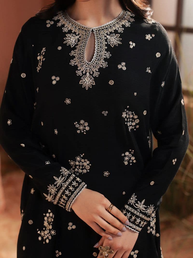 Embroidered Silk Suit - EWU6V16-32099-3P thumbnail