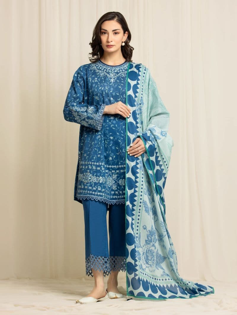 Embroidered Lawn Suit - EWU6V1-33004-3P thumbnail