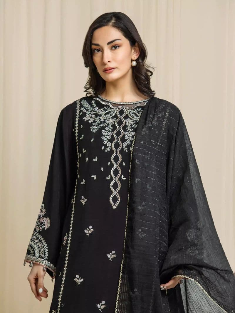 Embroidered Karandi Suit - EWU6V22-32094-3P thumbnail