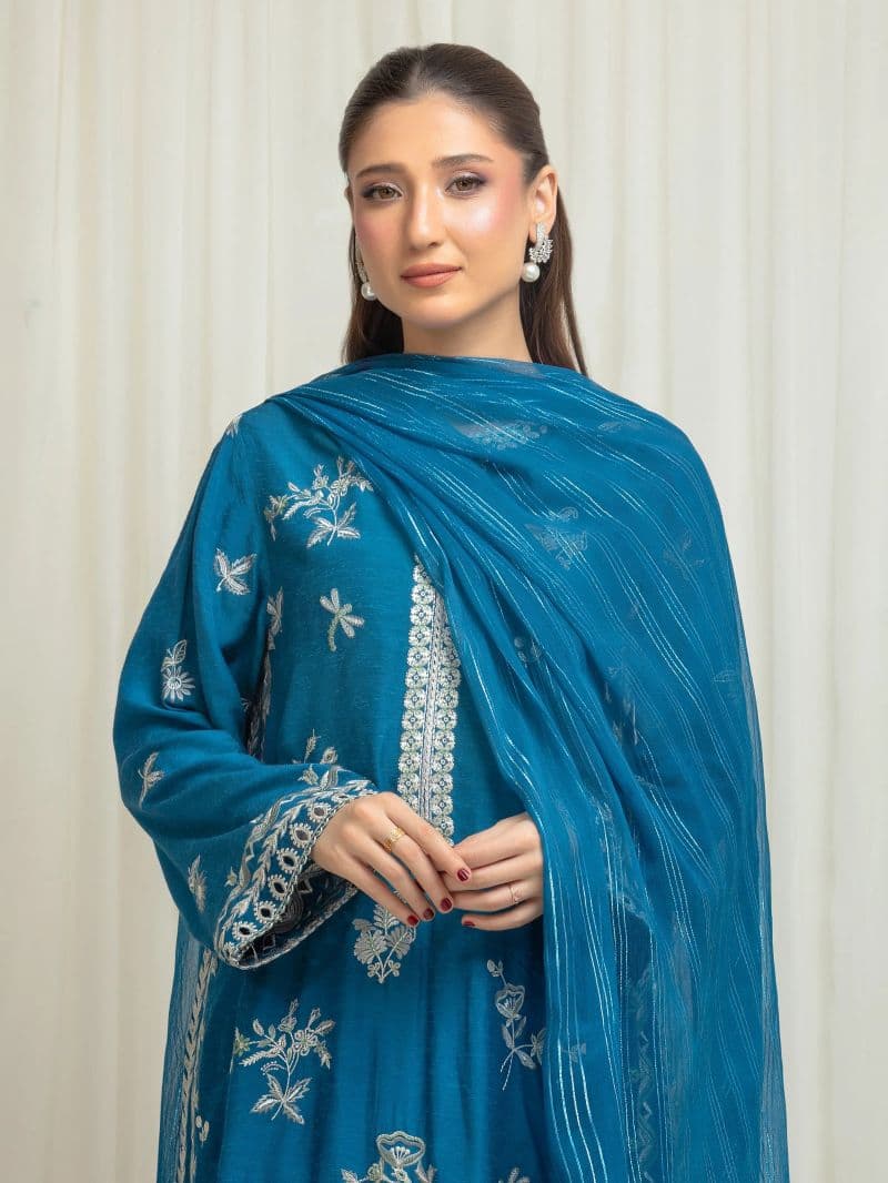 Embroidered Karandi Suit - EWU6V22-32093-3P thumbnail