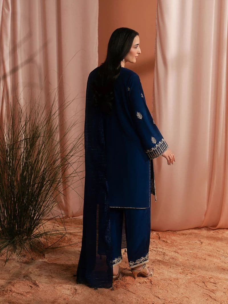 Embroidered Silk Suit - EWU6V16-32096-3P thumbnail