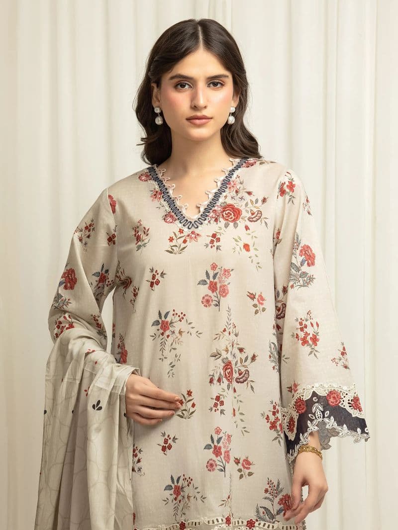 Embroidered Lawn Suit - EWU6V1-33012-3P thumbnail