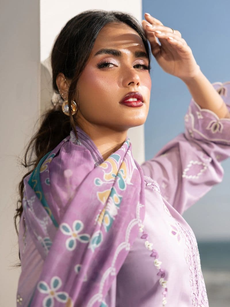 Embroidered Cambric Suit - EWU6V2-33451-3P thumbnail