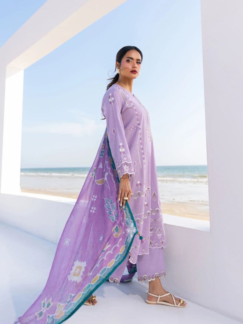 Embroidered Cambric Suit - EWU6V2-33451-3P thumbnail