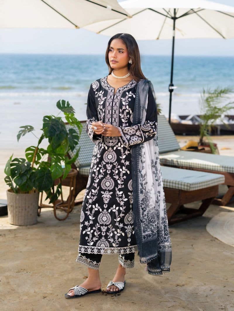 Embroidered Cambric Suit - EWU6V2-33449-3P thumbnail