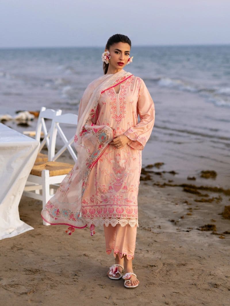 Embroidered Cambric Suit - EWU6V2-33447-3P thumbnail
