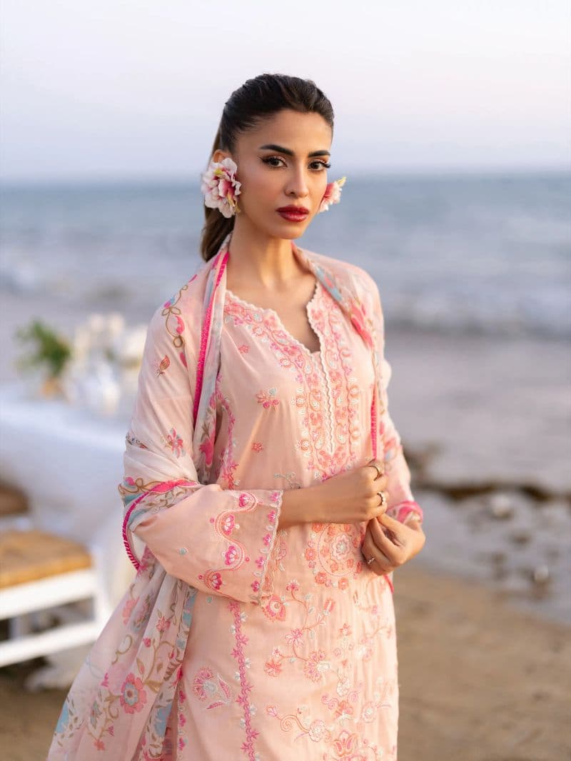 Embroidered Cambric Suit - EWU6V2-33447-3P thumbnail