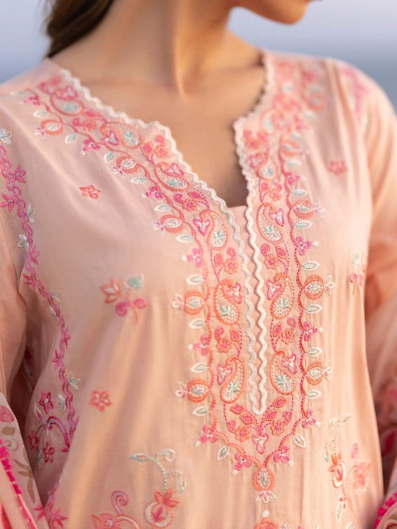 Embroidered Cambric Suit - EWU6V2-33447-3P thumbnail