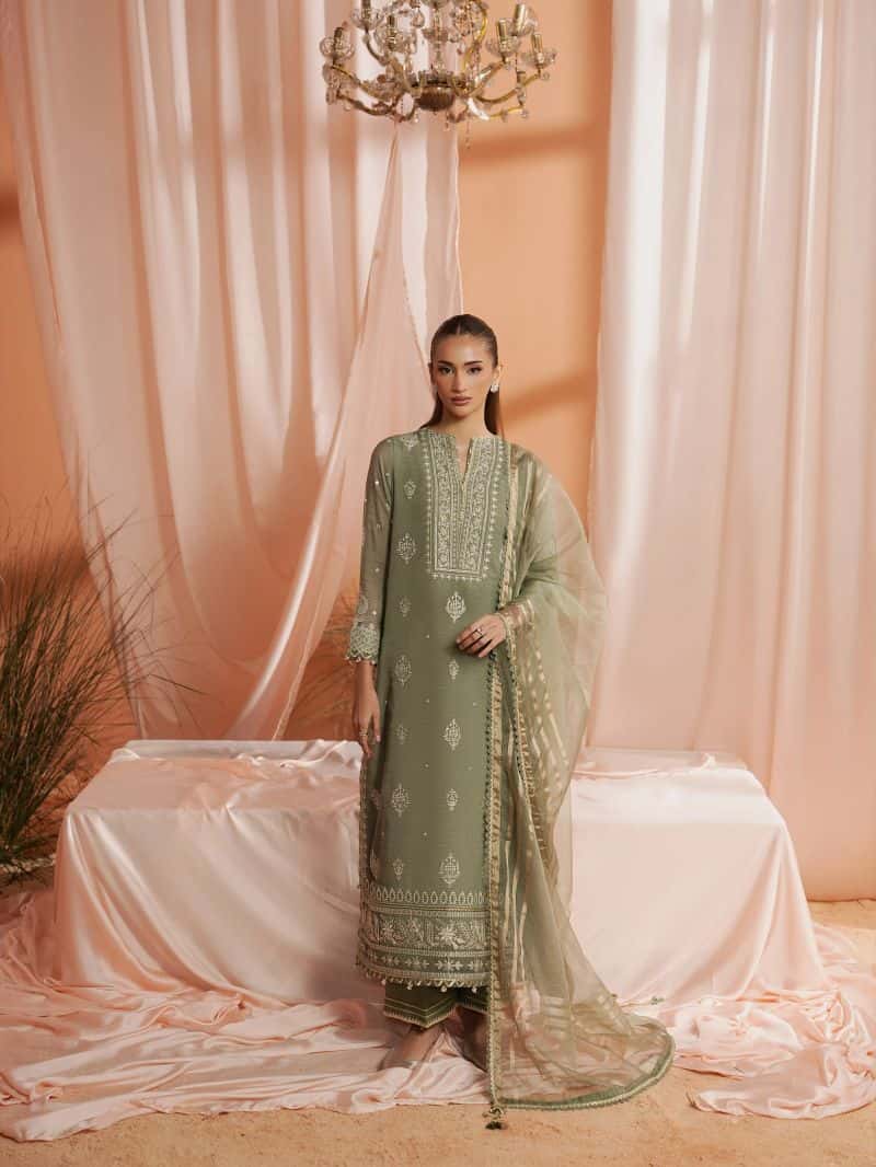 Embroidered Munar Suit - EWU6V21-32063-3P - alternate view