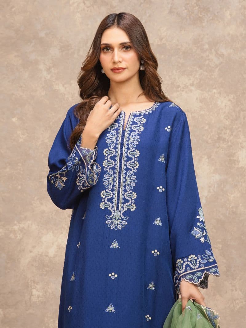 Embroidered Viscose Suit - EWU5V19-32033-3P thumbnail