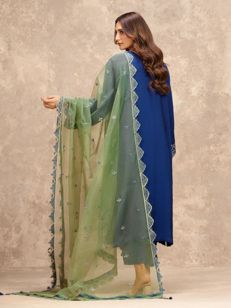 Embroidered Viscose Suit - EWU5V19-32033-3P thumbnail