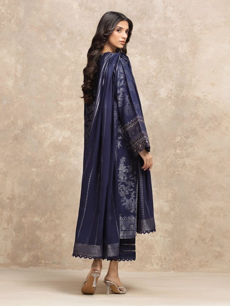 Embroidered Jacquard Suit - EWU5V3-31852-3P thumbnail