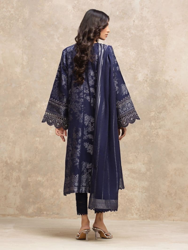 Embroidered Jacquard Suit - EWU5V3-31852-3P thumbnail