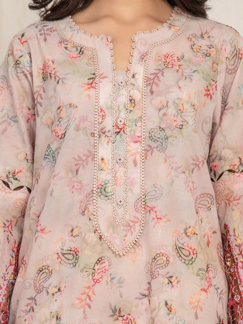Embroidered Cambric Suit - EWU6V2-33510-3P thumbnail