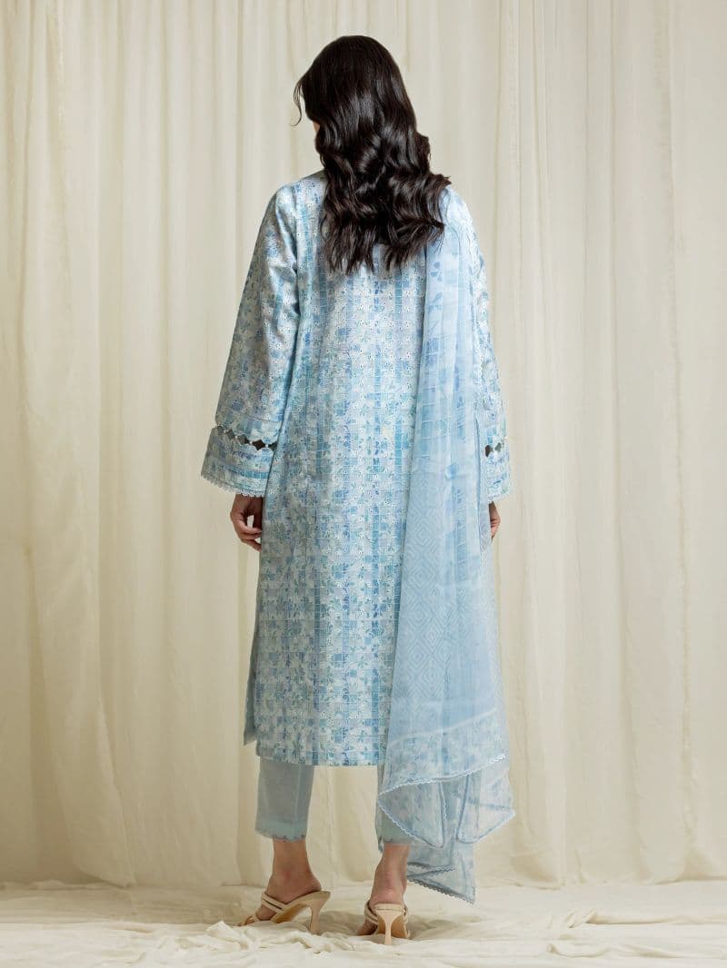 Embroidered Cambric Suit - EWU6V2-33508-3P thumbnail