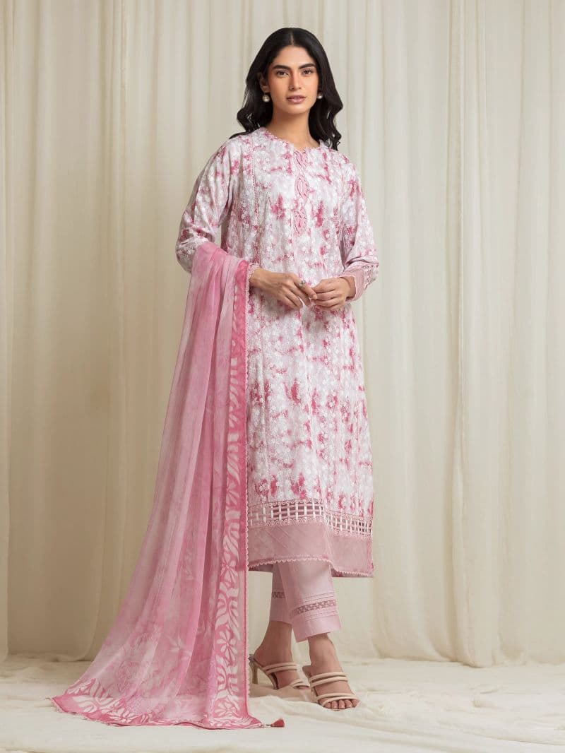 Embroidered Cambric Suit - EWU6V2-33504-3P thumbnail