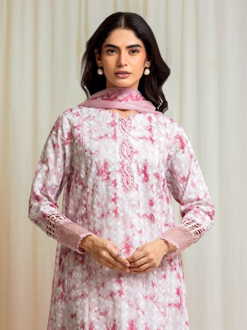Embroidered Cambric Suit - EWU6V2-33504-3P thumbnail