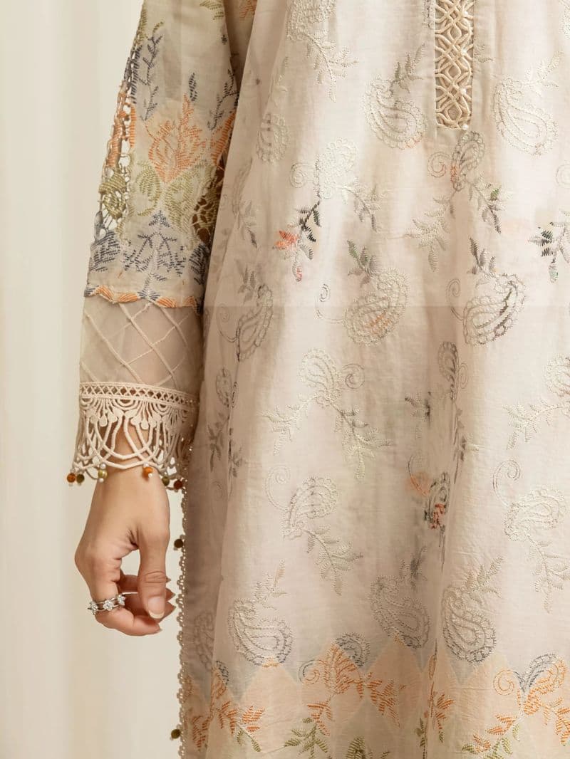 Embroidered Cambric Suit - EWU6V2-33501-3P thumbnail