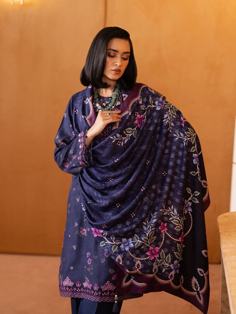 Embroidered Twill Viscose Suit - EWU5V20-32081-3P thumbnail