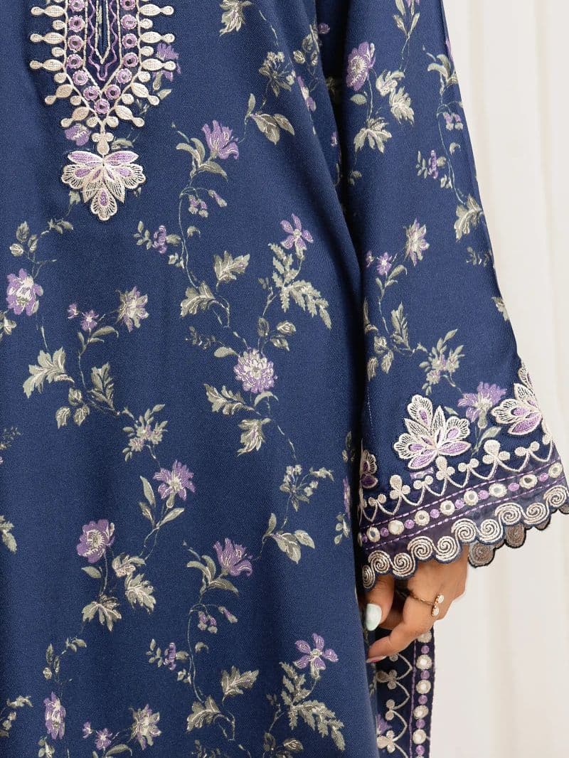Embroidered Twill Viscose Suit - EWU5V20-32083-3P thumbnail