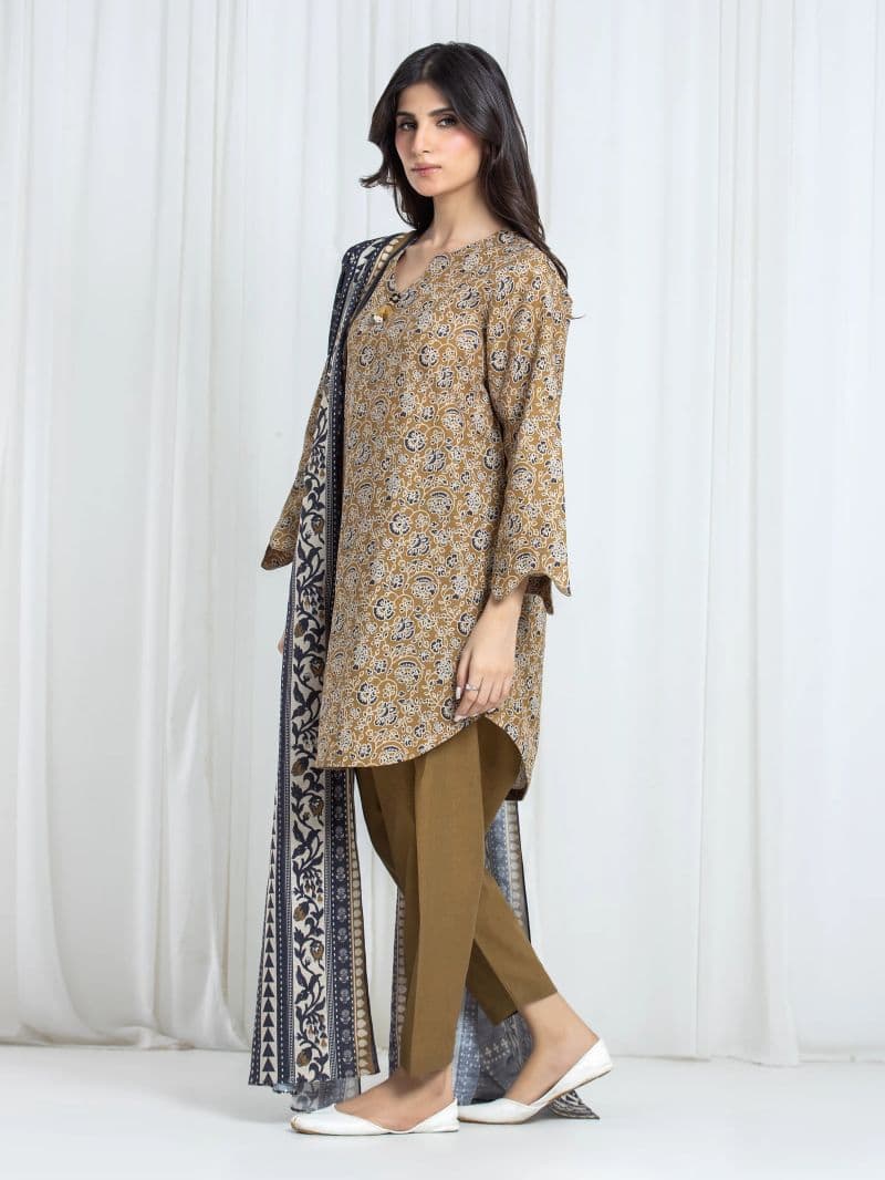 Printed Khaddar Suit - EWU6A3-37051-3P thumbnail