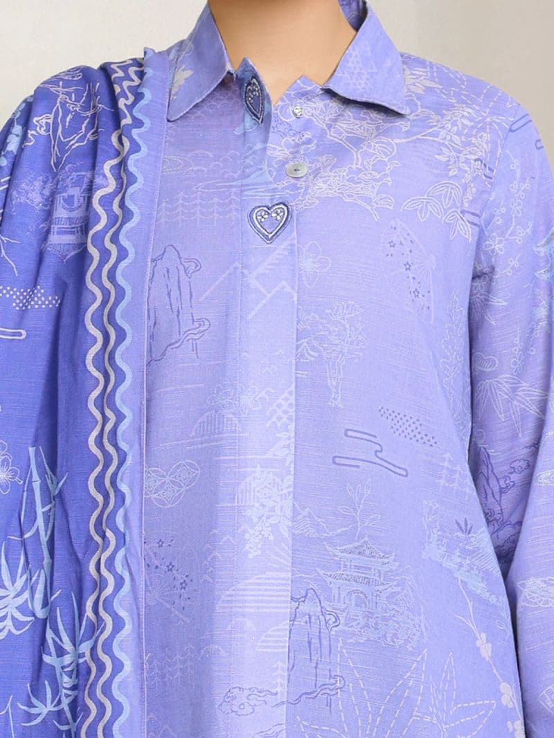 Printed Khaddar Suit - EWU6A3-37114-3P thumbnail