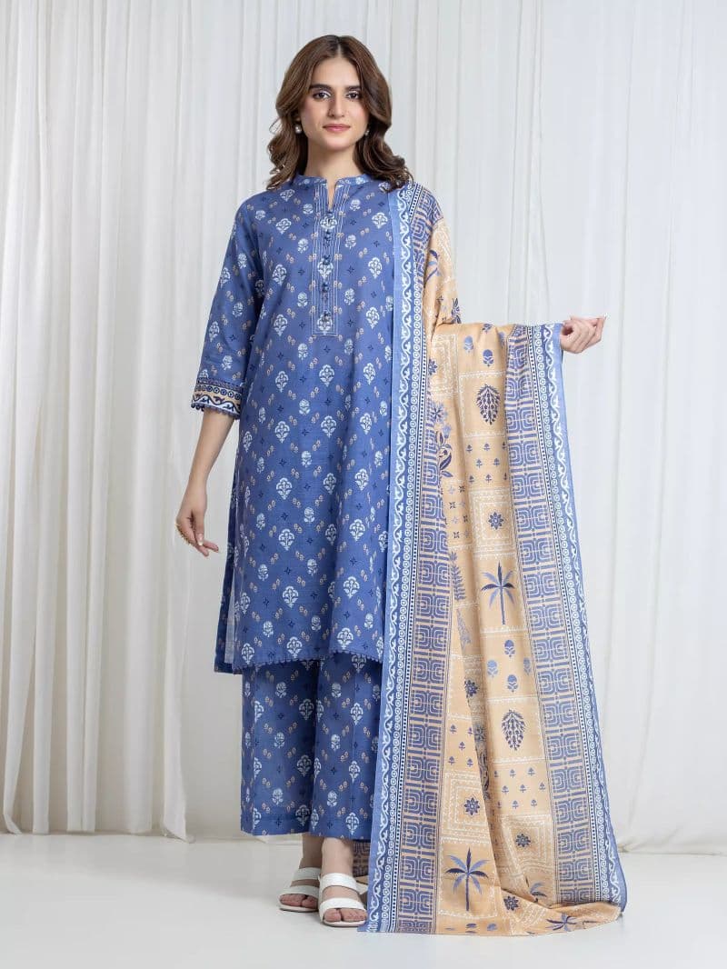 Printed Khaddar Suit - EWU6A3-37180-3P thumbnail