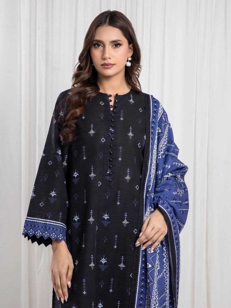 Printed Khaddar Suit - EWU6A3-37081-3P thumbnail
