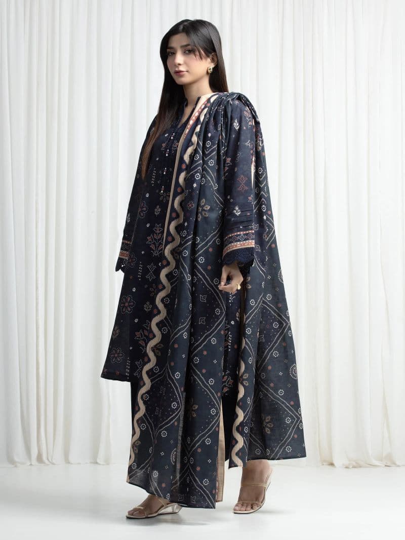 Printed Khaddar Suit - EWU6A3-37007-3P thumbnail