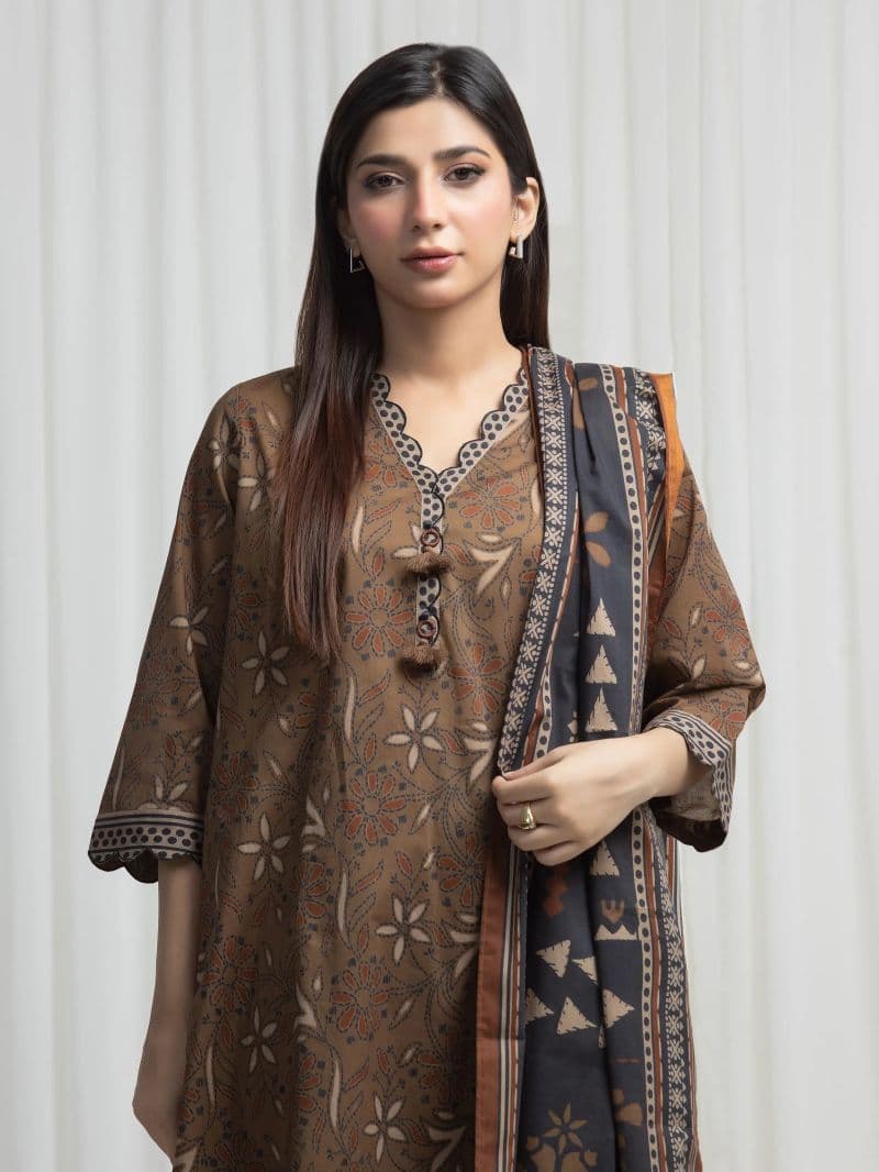 Printed Khaddar Suit - EWU6A3-37003-3P thumbnail