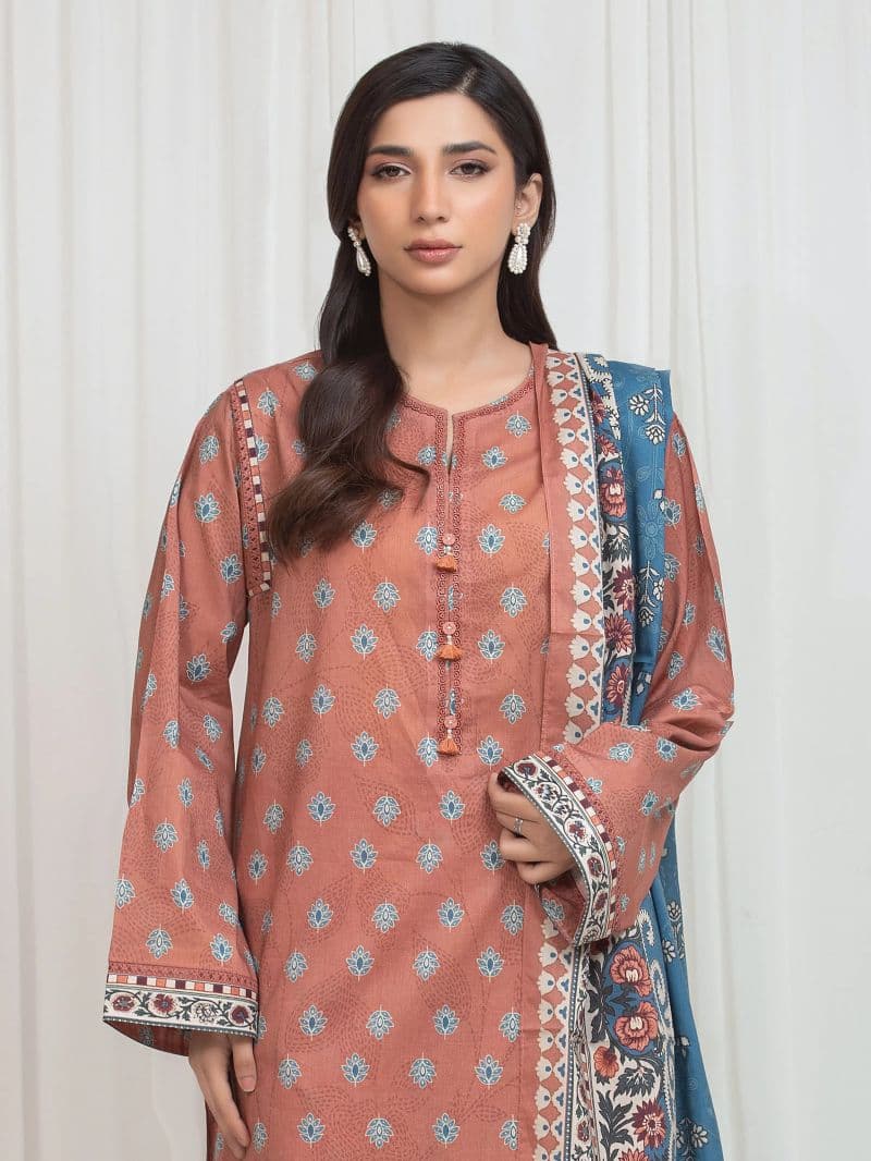 Printed Lawn Suit - EWU6A1-36766-3P thumbnail