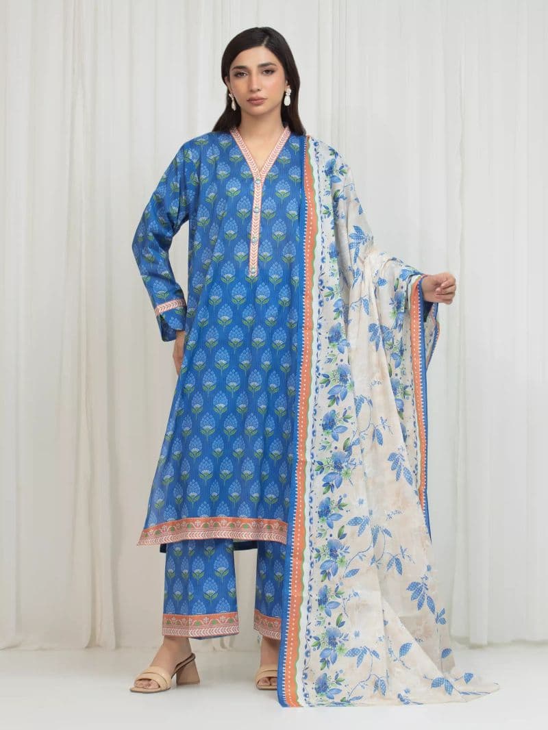 Printed Lawn Suit - EWU6A1-36760-3P thumbnail