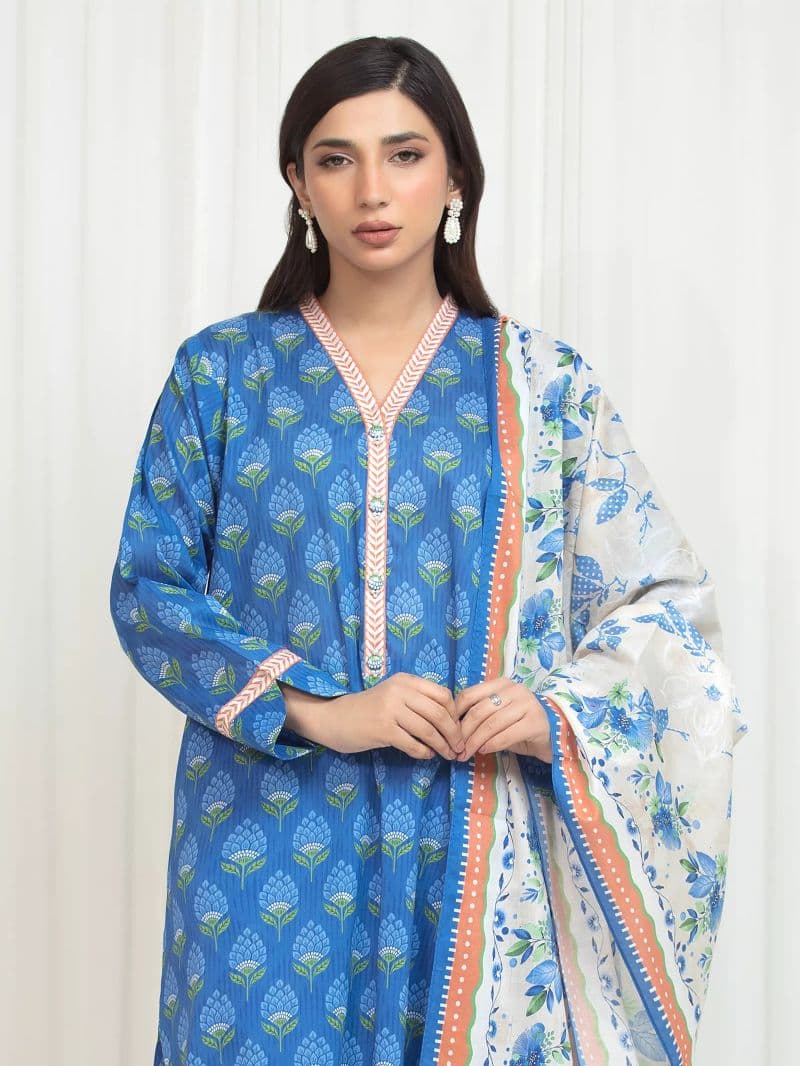 Printed Lawn Suit - EWU6A1-36760-3P thumbnail