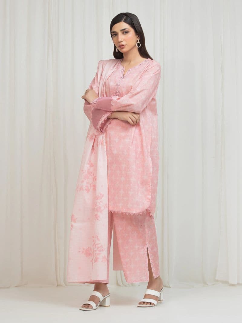 Printed Lawn Suit - EWU6A1-36759-3P thumbnail
