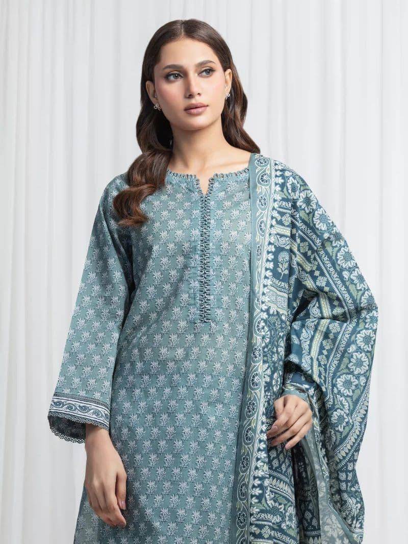 Printed Lawn Suit - EWU6A1-36869-3P thumbnail