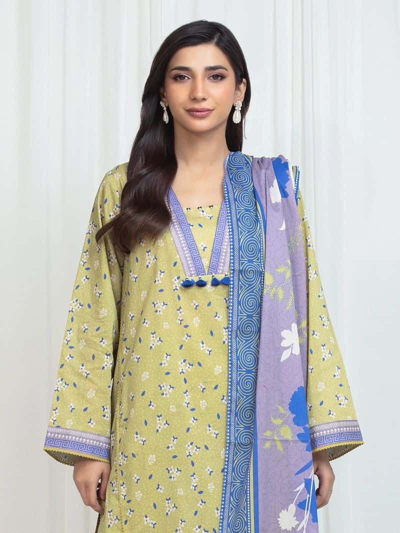 Printed Lawn Suit - EWU6A1-36753-3P - alternate view